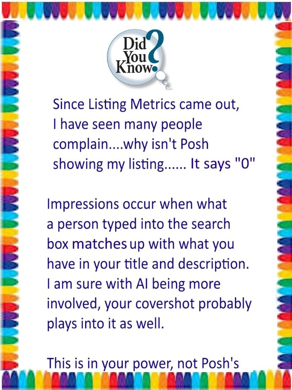 Impressions - How this Listing Metric Is Generated